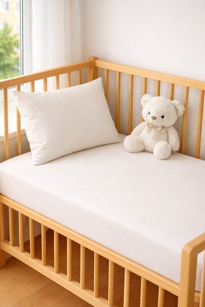 Anne Yani Park Crib Bed 100% Cotton Baby Fitted Sheet (70X120X16Cm) Pillowcase (35X45)