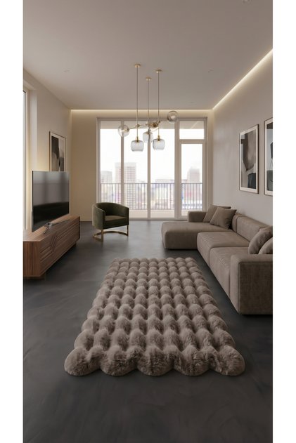 Vizon Kaymaz Taban Bubble Dekoratif Papatya Salon/Oda Halısı Tozumaz Yumuşak Dokulu Antibakteriel Buble halı