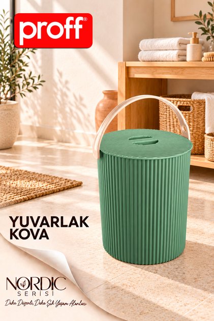 Rainbow Nordic Series Multi-Purpose Round Bucket - Toy and Item Storage Box with Organizer Lid