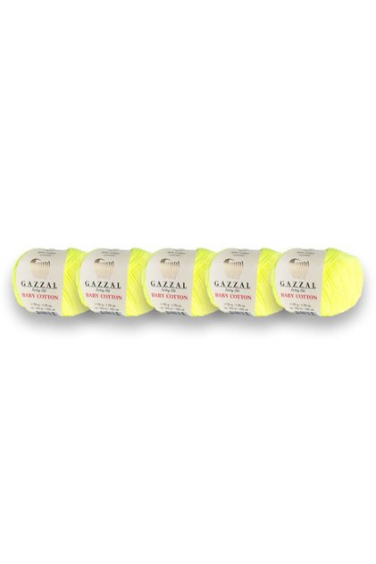 Baby Cotton Amigurumi, Pachet cu 5 fire de tricotat manual, 50 gr (3462)