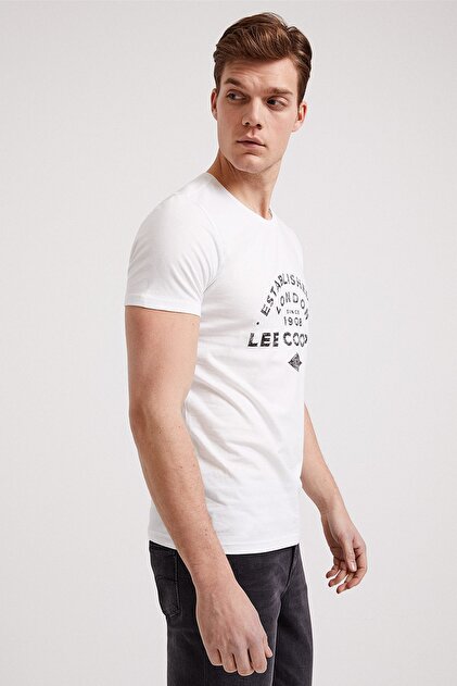 Lee Cooper Erkek Established O Yaka T-Shirt Beyaz 202 LCM 242010 - 3