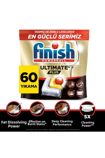 Ultimate Plus Dishwasher Detergent Capsule Tablet Lemon 60 Pieces