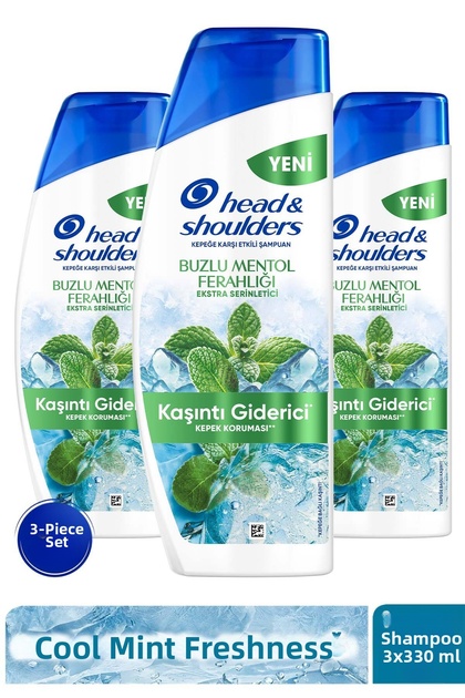 Icy Menthol Freshness Itch Relief and Cooling Sensation Shampoo 330 ml X 3