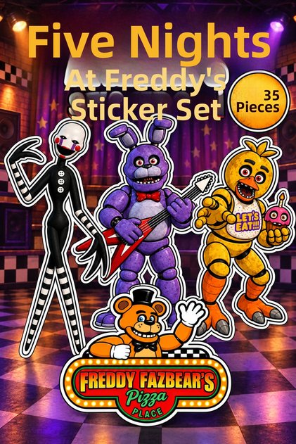 Five Nights at Freddy's Sticker Set 35 Pieces | Fnaf Themed Sticker Pack