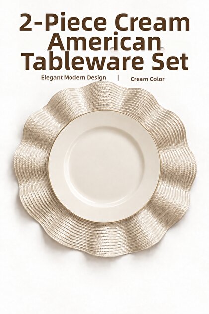 Valao Polypropylene Modern 2-Piece American Service Set 38 cm