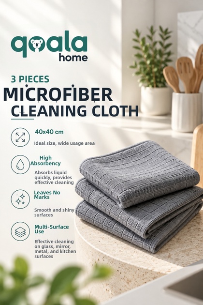 3 Pieces Microfiber Kitchen Cleaning Cloth 40X40 cm Does Not Leave Stains or Odors