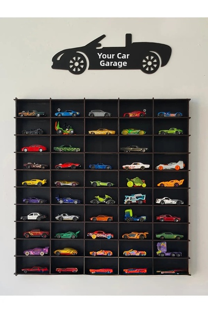50Pcs Wooden Toy Car Rack / Mini Car Display Stand Wall Shelf