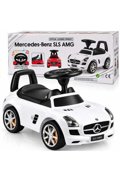 Mercedes-Benz SLS AMG alb – Masinuta Ride-On cu LICENTA pentru copii 2-6 ANI -