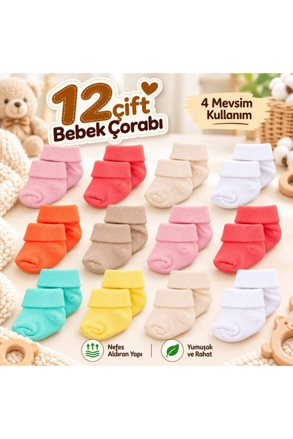12 Pack Bamboo Newborn Baby Socks I New Girl I Baby Girl Boy Socks