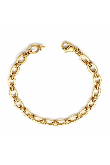 14 Ayar Altın Modern Oval Halka Bileklik