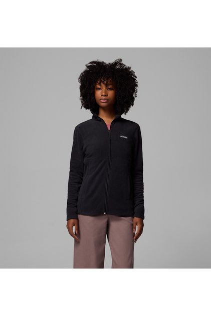 XK0841 Siyah Kadın Dik Yaka Normal Kalıp Polar Sweatshırt