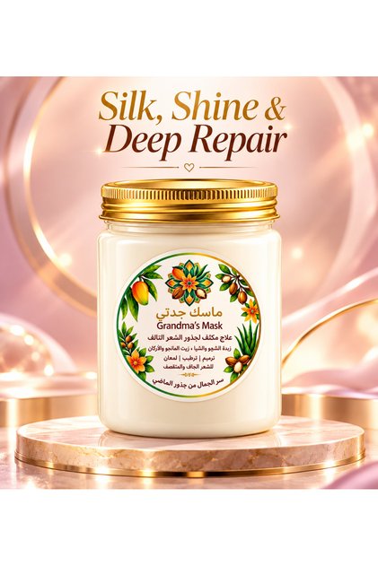 Grandma’s Mask Hair Mask - Intensive Hair Repair & Moisturizing Treatment | Argan Oil, Mango Oil & Shea Butter | For Dry & Damaged Hair