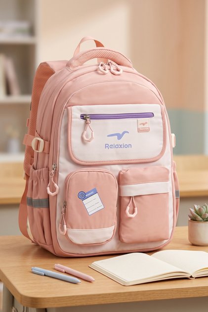 Relaxi̇on 2469 Unisex Primary and Secondary School School Bag Backpack Pink