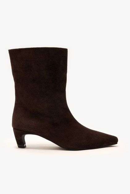Rodos Brown Suede Leather Kitten Heel Boots
