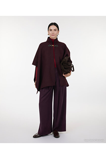 Buckle Detailed Poncho