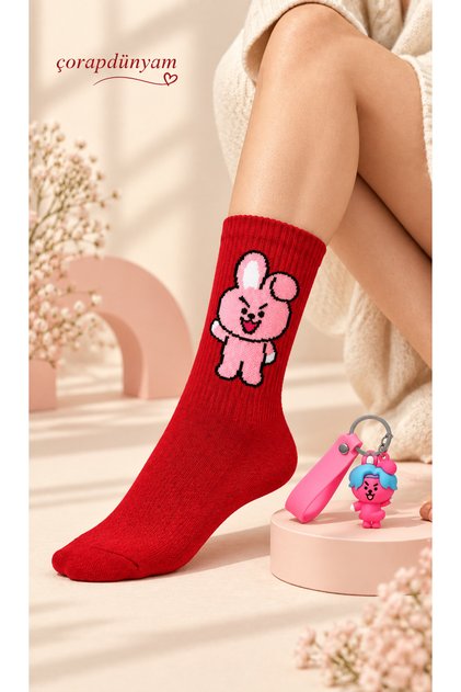 Cooky Bts Emoji šarene čarape i set ključnika