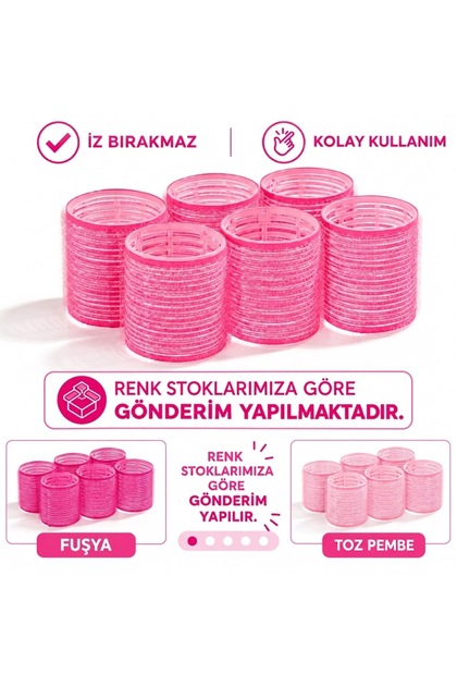 Bigudi • 6 bucăți de ondulatoare de păr de dimensiuni mari, cu velcro și adeziv