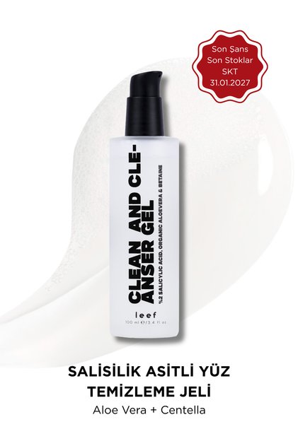 Clean and Cleanser Gel – 2% Salicylic Acid + Aloe Vera, Pore Cleanser, Water Based, Fragrance Free