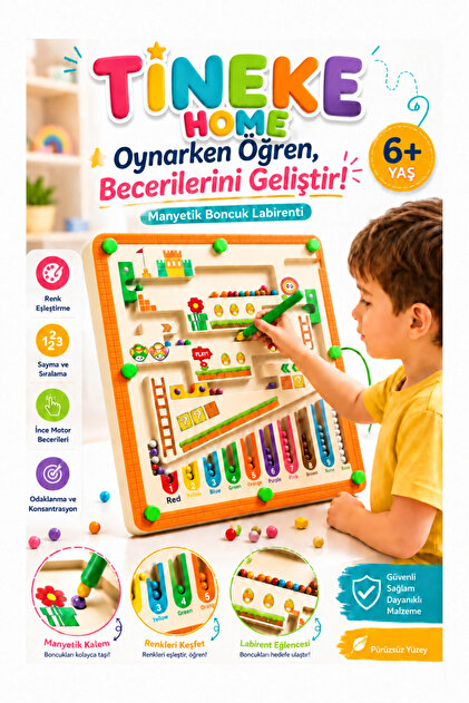 Magnetic Bead Maze Educational Toy Color Matching, Counting, and Fine Motor Skills Game