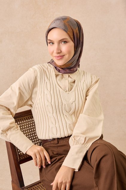 Velora Scarf Watercolor Bitter Brown