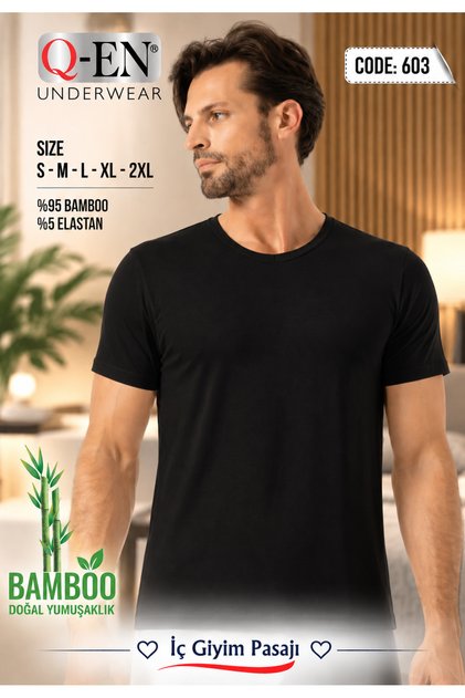 Underwear Passage Men's Black V-Neck Bamboo T-Shirt