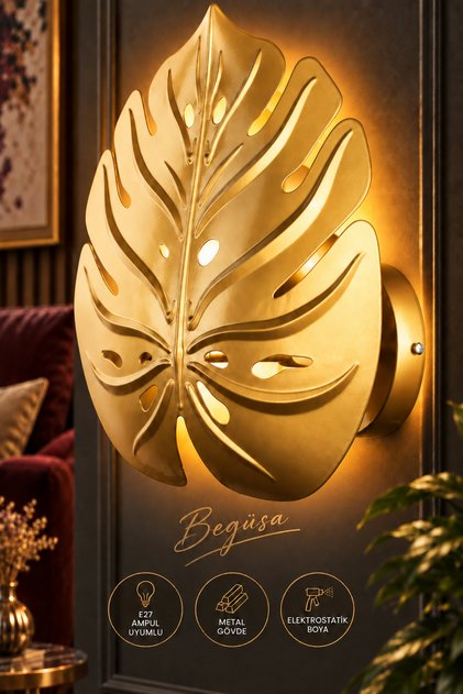 Frezya Antique Sconce, Leaf Pattern Sconce, Modern Decorative Sconce, Wall Lighting, Living Room and Sitting Room Lighting, Bedroom, Corridor and Hallway Lighting