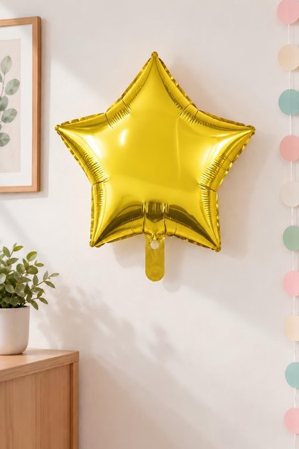 Gold Star Foil Balloon 45 cm - Baby Kids Party Celebration