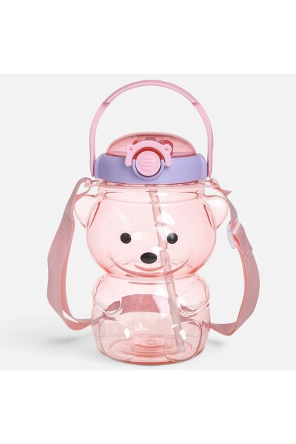 Sticla din Plastic Transparenta cu Ursulet pentru Copii 1L - Sticle Apa Pop, Produse Scoala