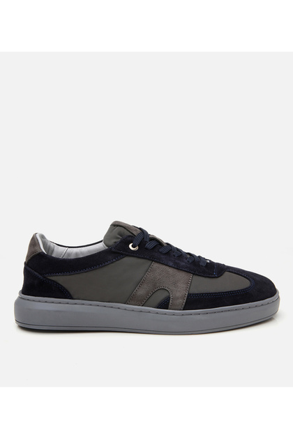 Men's Leather Navy Blue Ultra Light Sole Sports Shoes