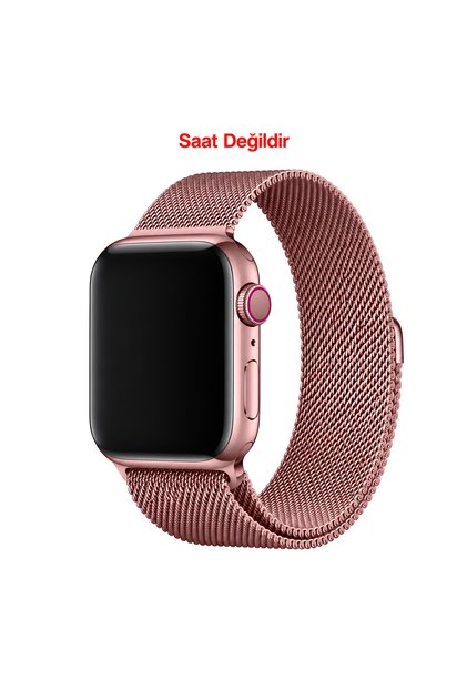 Apple Watch 12-11-10 42mm 6 7 8 9 10 Se Uyumlu 38-40-41mm Milano Metal Hasır Mıknatıslı Kordon Örme Zincir