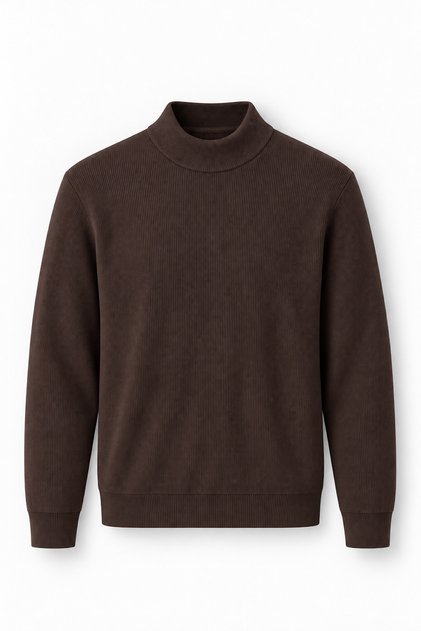 Peck Half Turtleneck Thessaloniki Knitted Men's Sweater - Brown