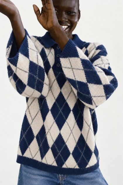 Buttoned Knitwear Sweater