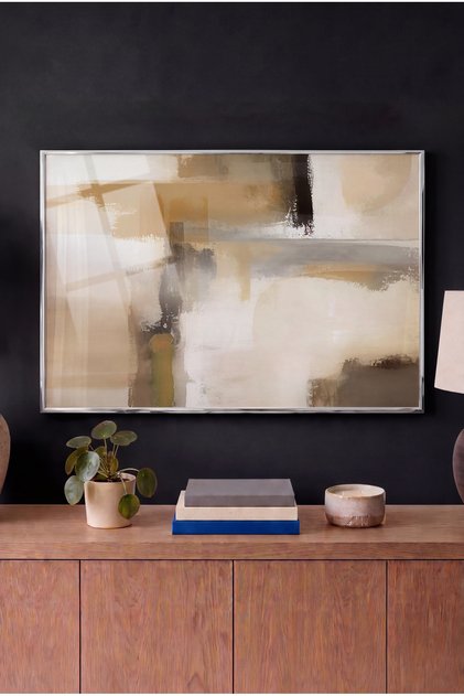 Horizon of the Earth Horizontal Glass Tabletop - Silver Metal Framed Home, Business, and School Tabletop