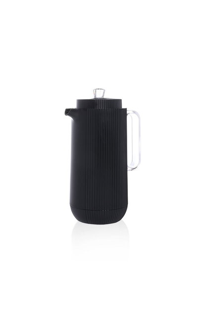 Black Camellia Thermos with Transparent Handle