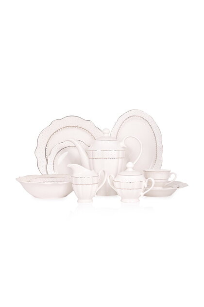 Oumada Porcelain New Bone China 39 Piece Dining Set for 6 People