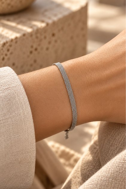 Steel Aurelia Mesh Bracelet 4 mm Silver Color | Anti-Tarnish, Women'S, 2-Year Warranty