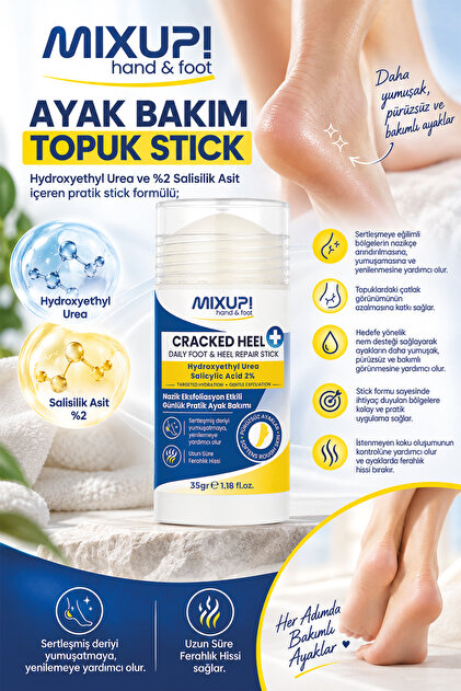 ! Cracked ! Daily Heel & Foot Stick | Yoğun Nem, Çatlak ve Koku Karşıtı Etkili Formül | Ayak ve Topuk Çatlak Bakım Kremi 35 gr