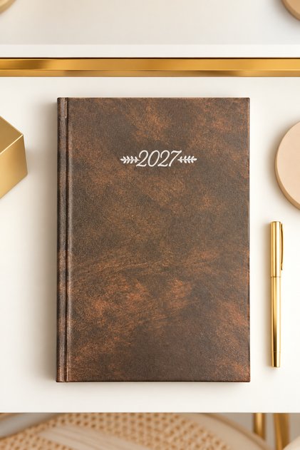 2027 Daily Planner 14X20 cm – Folgare Textured Hard Cover, 168 Sheets