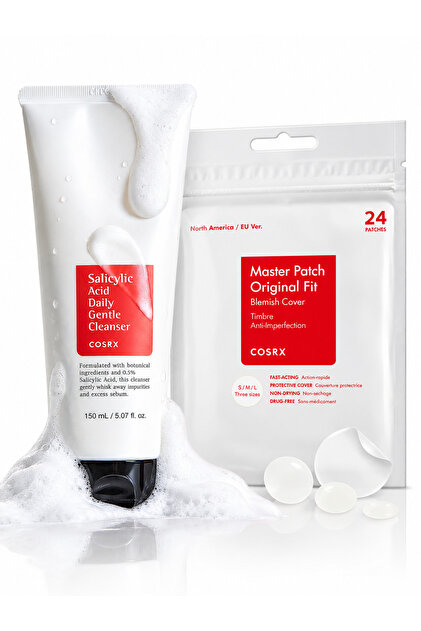 Acne Control Duo – Salicylic Acid Daily Gentle Cleanser 150ml + Master Patch Original Fit 24 Patches