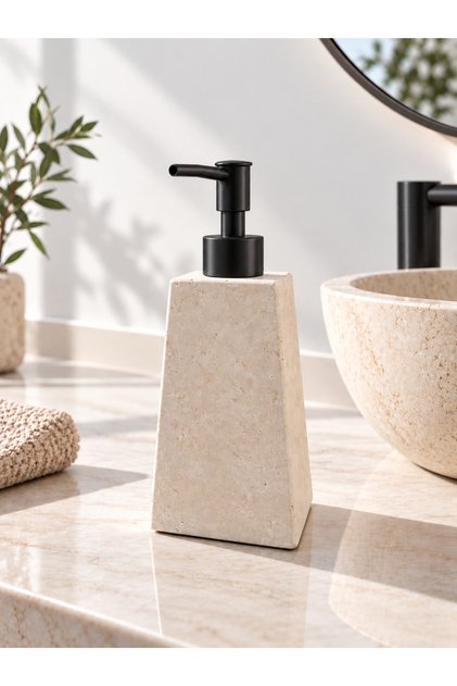 Travertine Liquid Soap Dispenser Decorative Bathroom Accessory Sink Soap Dispenser