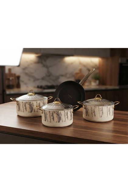 Granite Cookware Set 7 Pieces (20-24-28 Deep Pots 26 Pan)