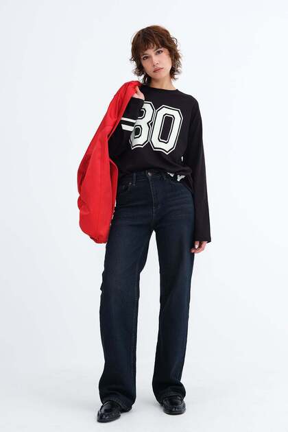 Wide Leg Jean Pants Pn152