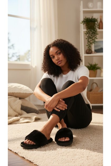 Plush Winter Non-Slip Sole Home Slippers
