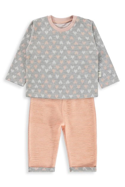 Heart Printed 2-5 Years Old Set - Powder
