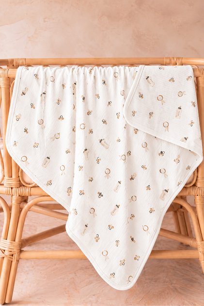 Patterned 100% Cotton Soft Textured Baby Blanket