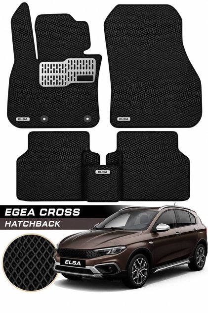 Fiat Egea Cross Hatchback Uyumlu Hücreli Premium Eva Paspas Seti Tam Set Paspas Takımı Siyah