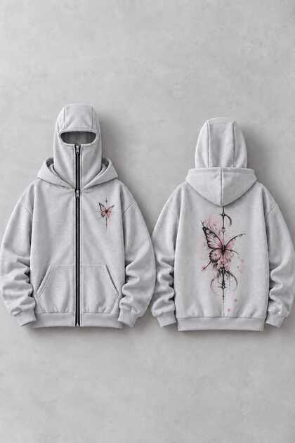 Hanorac unisex Ninja cu mască de zăpadă Cardigan din lână groasă cu 2 fire