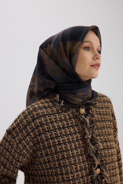 Soft Eşarp 1252 Kahve Siyah