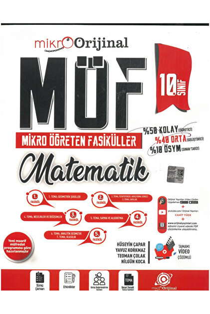 2028 Orjinal MAARİF MODELİ Mikro 10. Sınıf Matematik Möf Mikro Öğreten Fasiküller 5 FASİKÜL YENİ
