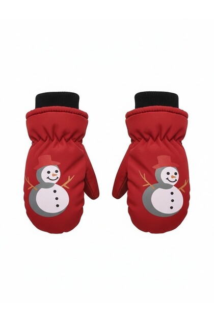 3-6 Years Old Children's Fleece Snow Gloves Cold and Windproof Ski Gloves